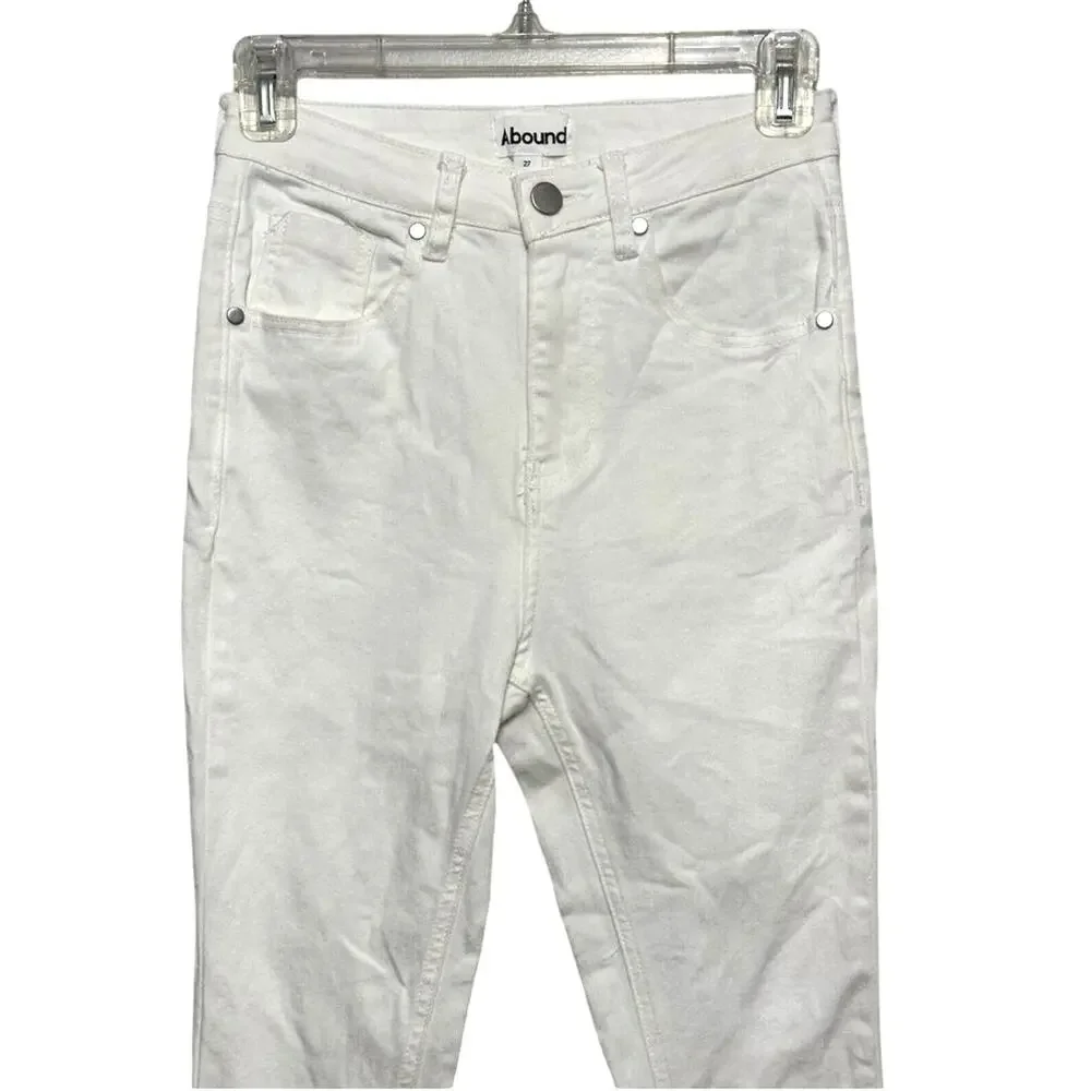 Abound Women's White Skinny Mid Rise Jeans Stretch Denim 26 NWT